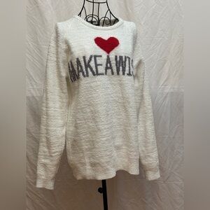 340 - POL Vintage Make A Wish Sweater with Red Heart